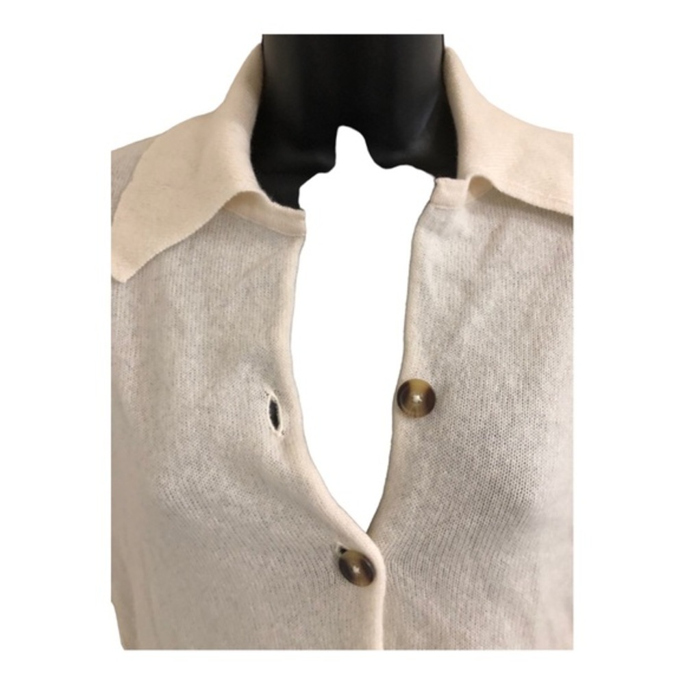 Free People paloma‎ cream 100% cashmere button front grandpa slouchy cardigan XS - Picture 4 of 14